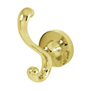 A8399 PB/NL - Contemporary I - Double Robe Hook - Unlacquered Brass