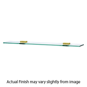 A8455-24 PB/NL - Contemporary II - 24" Glass Shelf - Unlacquered Brass