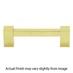 A718-3 PB/NL - Contemporary II - 3" Square Cabinet Pull - Unlacquered Brass
