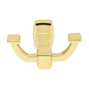 A6584 - Cube - Double Robe Hook - Unlacquered Brass