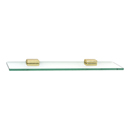A6550-18 - Cube - 18" Glass Shelf - Unlacquered Brass