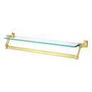 A6527-25 - Cube - 25" Glass Shelf w/Towel Bar - Unlacquered Brass