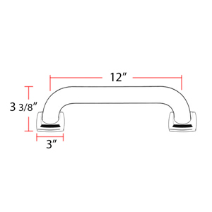 A6524/A0012 - Cube - 12" Grab Bar - Polished Nickel