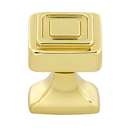 A985-1 - Cube - 1" Square Knob - Polished Brass