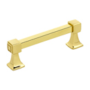 A985-3 - Cube - 3" Cabinet Pull - Unlacquered Brass