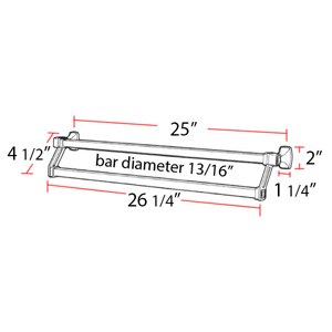 A6525-25 - Cube - 25" Double Towel Bar - Satin Nickel