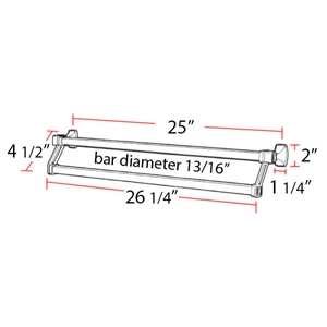 A6525-25 - Cube - 25" Double Towel Bar - Polished Chrome