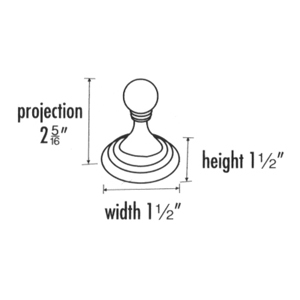 A9080 PB/NL - Embassy - Medium Robe Hook - Unlacquered Brass