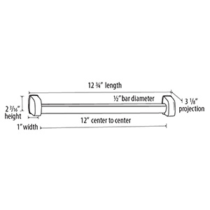 A8920-12 - Euro - 12" Towel Bar - Polished Nickel