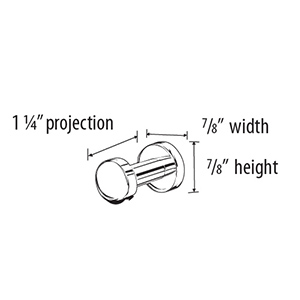 A8980 - Euro - 1.25" Robe Hook - Polished Chrome