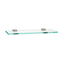 A7950-18 SN - Geometric - 18" Glass Shelf - Satin Nickel