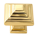 A1525 PB/NL - Geometric - 1.25" Cabinet Knob - Unlacquered Brass