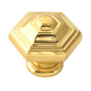 A1530 PB/NL - Geometric - 1.25" Cabinet Knob - Unlacquered Brass