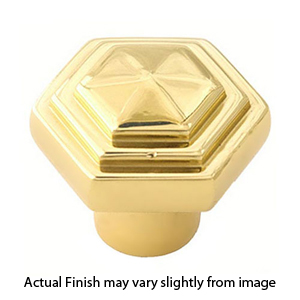 A1535 PB/NL - Geometric - 1.25" Cabinet Knob - Unlacquered Brass