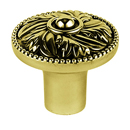 A235-14 PB/NL - Hickory - 1.25" Cabinet Knob - Unlacquered Brass