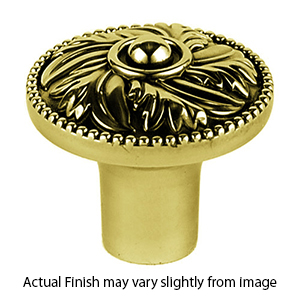 A235-38 PB/NL - Hickory - 1.5" Cabinet Knob - Unlacquered Brass