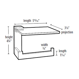 A6465R PN - Linear - Right Hand Tissue Holder w/ Glass Shelf - Polished Nickel