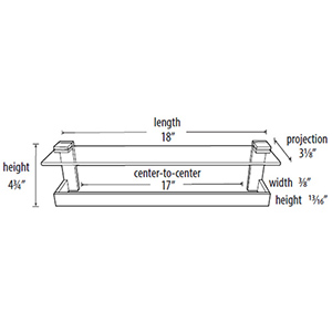 A6427-18 PN - Linear - 18" Glass Shelf w/ Towel Bar - Polished Nickel