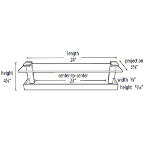 A6427-24 PN - Linear - 24" Glass Shelf w/ Towel Bar - Polished Nickel