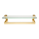 A6427-18 SB - Linear - 18" Glass Shelf w/ Towel Bar - Satin Brass