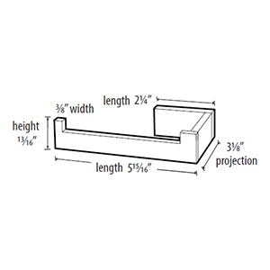 A6466L PB - Linear - Left Hand Tissue Holder - Polished Brass