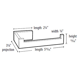 A6466R PN - Linear - Right Hand Tissue Holder - Polished Nickel