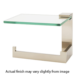 A6465L SN - Linear - Left Hand Tissue Holder w/ Glass Shelf - Satin Nickel