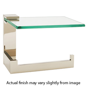 A6465R PN - Linear - Right Hand Tissue Holder w/ Glass Shelf - Polished Nickel