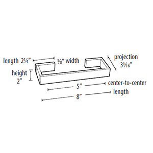 A6420-8 PN - Linear - 8" Towel Bar - Polished Nickel