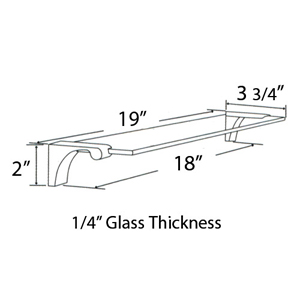 A6850-18 - Luna - 18" Glass Shelf - Satin Brass