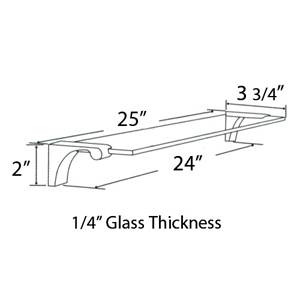 A6850-24 - Luna - 24" Glass Shelf - Satin Brass