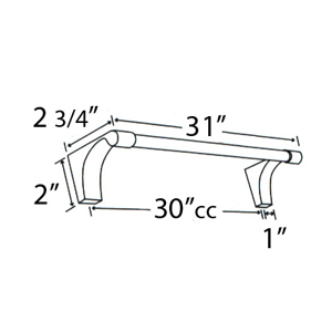 A6820-30 - Luna - 30" Towel Bar - Satin Brass