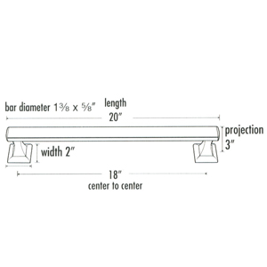 A7420-18 PB/NL - Manhattan - 18" Towel Bar - Unlacquered Brass