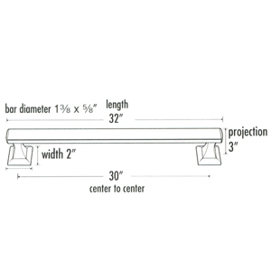 A7420-30 PB/NL - Manhattan - 30" Towel Bar - Unlacquered Brass