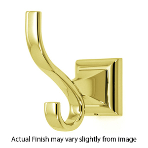 A7499 PB/NL - Manhattan - Double Robe Hook - Unlacquered Brass