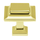 A950-1 PB/NL - Millennium - 1" Square Knob - Unlacquered Brass