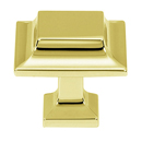 A950-1 PB - Millennium - 1" Square Knob - Polished Brass