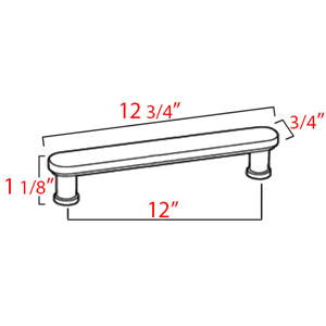 A717-12 - Moderne - 12" Cabinet Pull - Matte Black