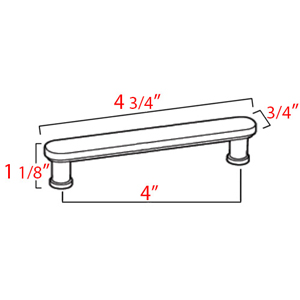 A717-4 - Moderne - 4" Cabinet Pull - Matte Black