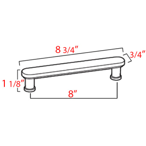 A717-8 - Moderne - 8" Cabinet Pull - Matte Black