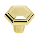 A423 PB - Nicole - 1.25" Hexagon Knob - Polished Brass