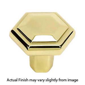 A423 PB/NL - Nicole - 1.25" Hexagon Knob - Unlacquered Brass