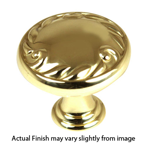 A3650-38 PB/NL - Ornate Collection - 1.5" Cabinet Knob - Unlacquered Brass