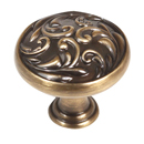 A3651-14 AE - Ornate Collection - 1.25" Cabinet Knob - Antique English