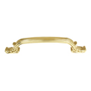 A3650-6 PB - Ornate Collection - 6" Cabinet Pull - Polished Brass