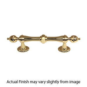 A6929-4 PB/NL - Ornate Collection - 4" Cabinet Pull - Unlacquered Brass