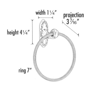 A8540 PB/NL - Ribbon & Reed - Towel Ring - Unlacquered Brass