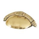A882-3 - Ribbon & Reed - 3" Cup Pull - Unlacquered Brass