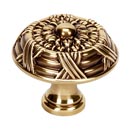 A880-14 - Ribbon & Reed - 1.25" Cabinet Knob - Polished Antique