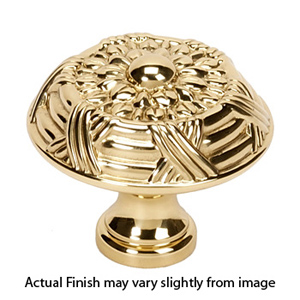 A880-14 - Ribbon & Reed - 1.25" Cabinet Knob - Unlacquered Brass